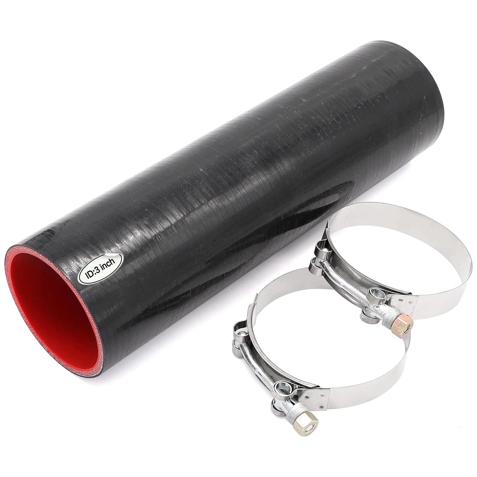 Taukealugs Straight Coupler Silicone Hose 3-Inch ID 12-Length 4-Ply 5MM Thicknes