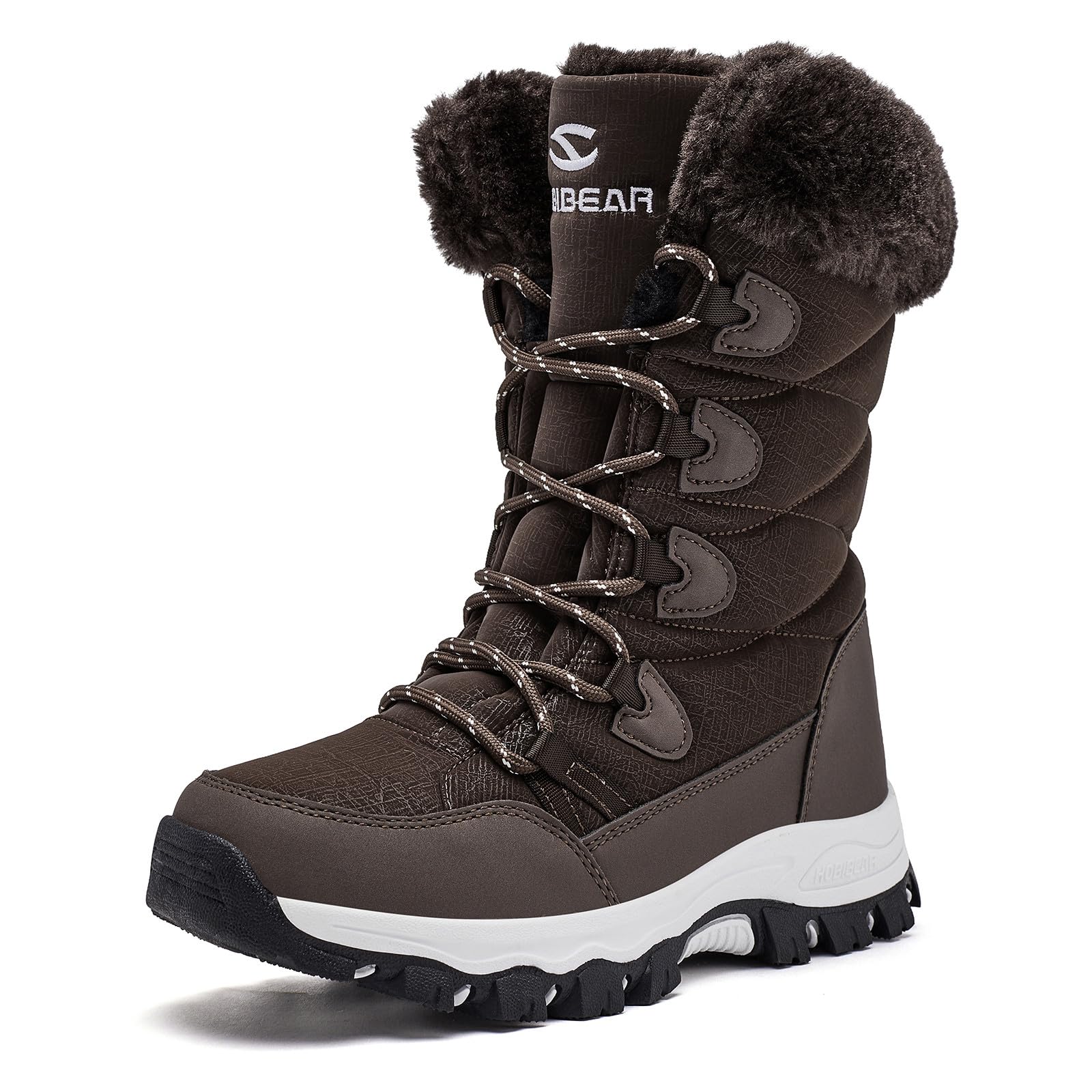 HOBIBEAR Women's Waterproof Winter Snow Boots Lightweight Warm Faux Fur Lined Mi
