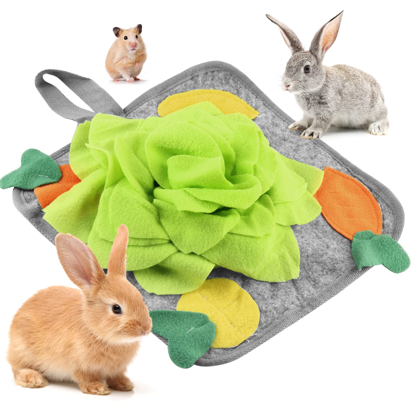 LOPERDEVE Rabbit Foraging Mat, Rabbit Toy 11.8"x11.8" Rabbits Snuffle Mat Machin