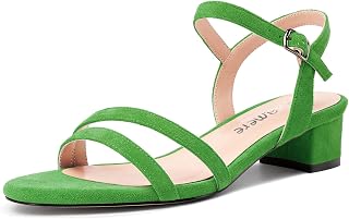 Castamere Women's Low Chunky Wide Kitten Heel Open Toe Strap Ankle Slingback Sandals Dance Dress 3CM Heels