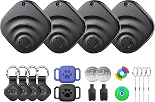 Air Tags for Android,Air Tags-4 Pack Android,Air Tracker Tags with 6 Case,2 Year Battery Life,Google & Apple Find Trackers for Google'S Find Hub App & Apple Find My,IP66 Waterproof Luggage Tracker