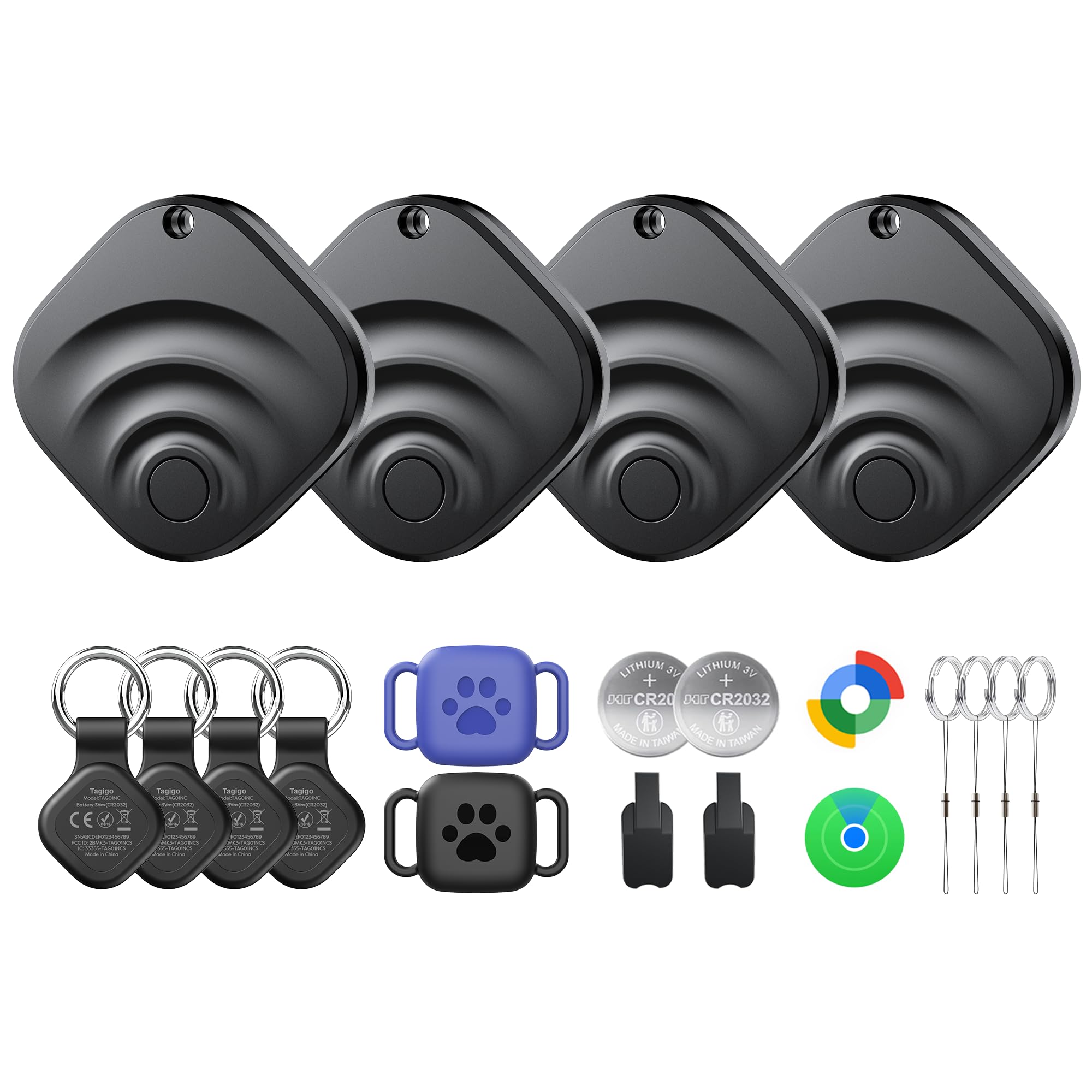 Air Tags for Android,Air Tags-4 Pack Android,Air Tracker Tags with 6 Case,2 Year