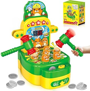 Mole Whack Game Toy for Toddlers, Arcade Game Toys for Kids 3+ Year Old | Electronic Mini Interactive Pounding Hammering Toys, Idea Gift for Kids Girls Boys Ages 3 4 5 6 7 8+, Whack Toy Cartoon Style