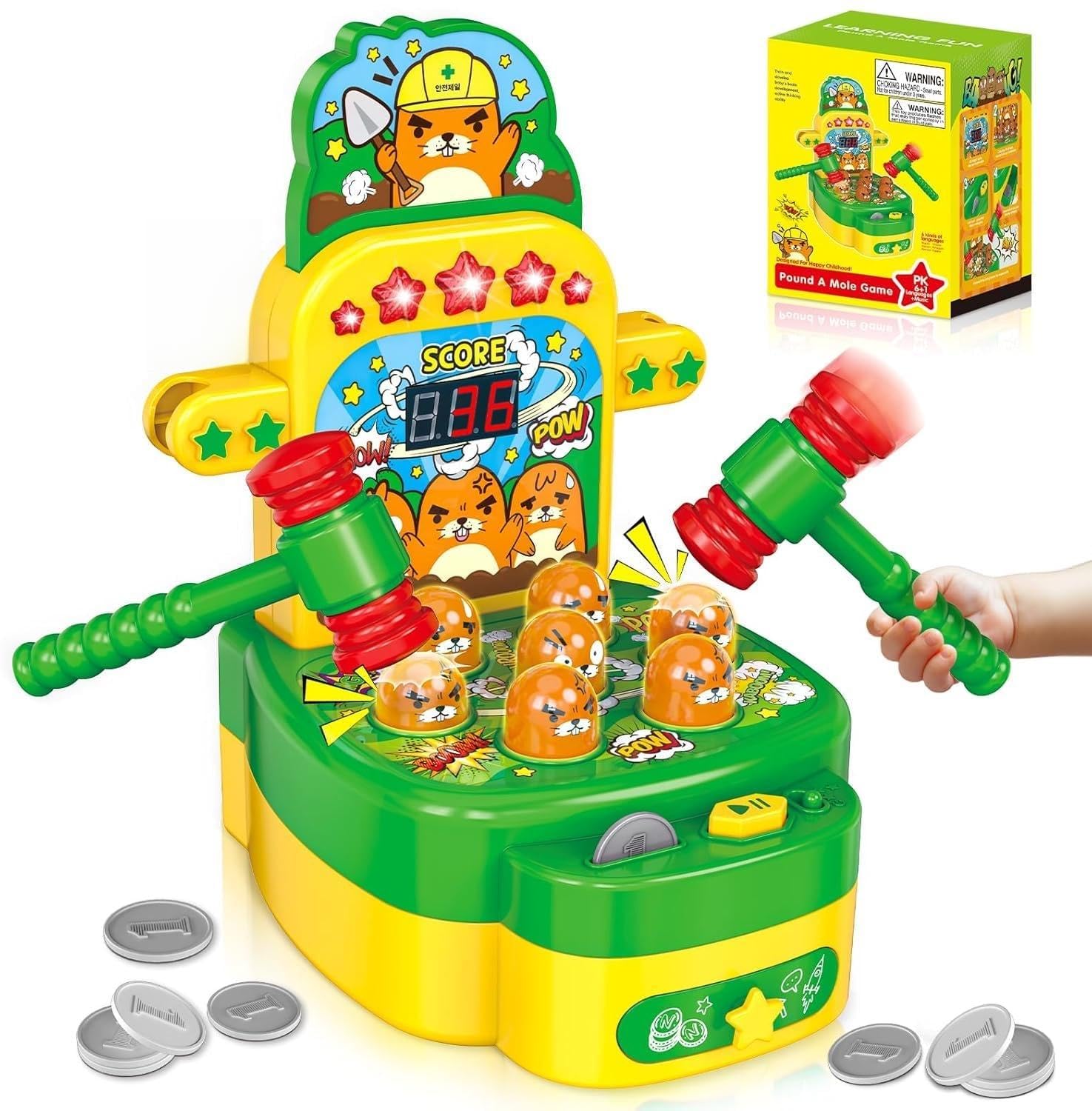 Mole Whack Game Toy for Toddlers, Arcade Game Toys for Kids 3+ Year Old | Electr
