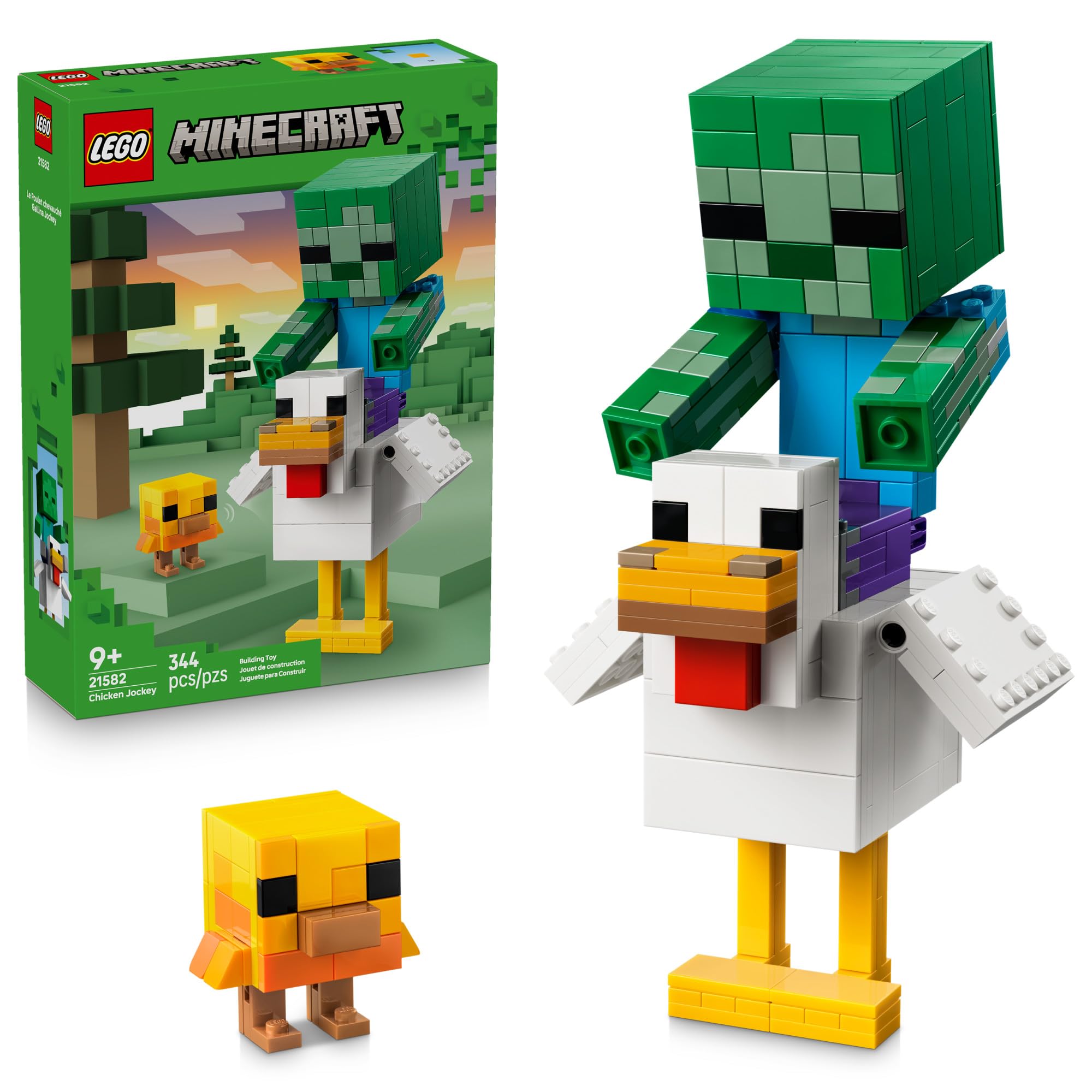 LEGO Minecraft Chicken Jockey 21582 | Building Toys for Boys & Girls, Ages, 9+, 