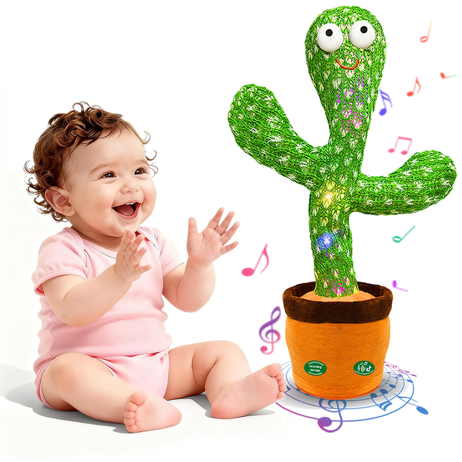 Hunfur Interactive Dancing Talking Cactus Toy, Repeat What You Say | Singing Rec