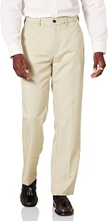 Amazon Essentials Men's Flat Front Suit Trousers with Expandable Waistband, Classic Cut