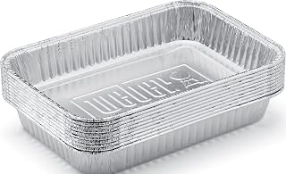 Weber Aluminum Drip Pans, Small (22 x 15.3 x 3.6) 10 Pieces, Perfectly Fitting for The Q, Pulse, Lumin, Traveler, Genesis, Genesis II/LX 200 & 300 Series, Grease Collection Pans - Silver (6415)