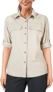 33,000ft Women's Shirt UPF 50+ UV Protection Outdoor Shirt Quick-Drying Casual Shirt Long Sleeve Functional Shirt Hiking Shirt for Fishing Safari Travel Golf