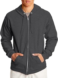 Hanes Eco Friendly Full Length Zip Hoodie Men's Hooded Sweatshirt (Pack of 1)