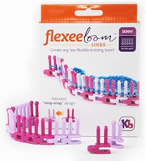 Authentic Knitting Board Flexee Loom Links Skinny, Small Gauge, for Thin Yarn, 48 Links, 96 pegs