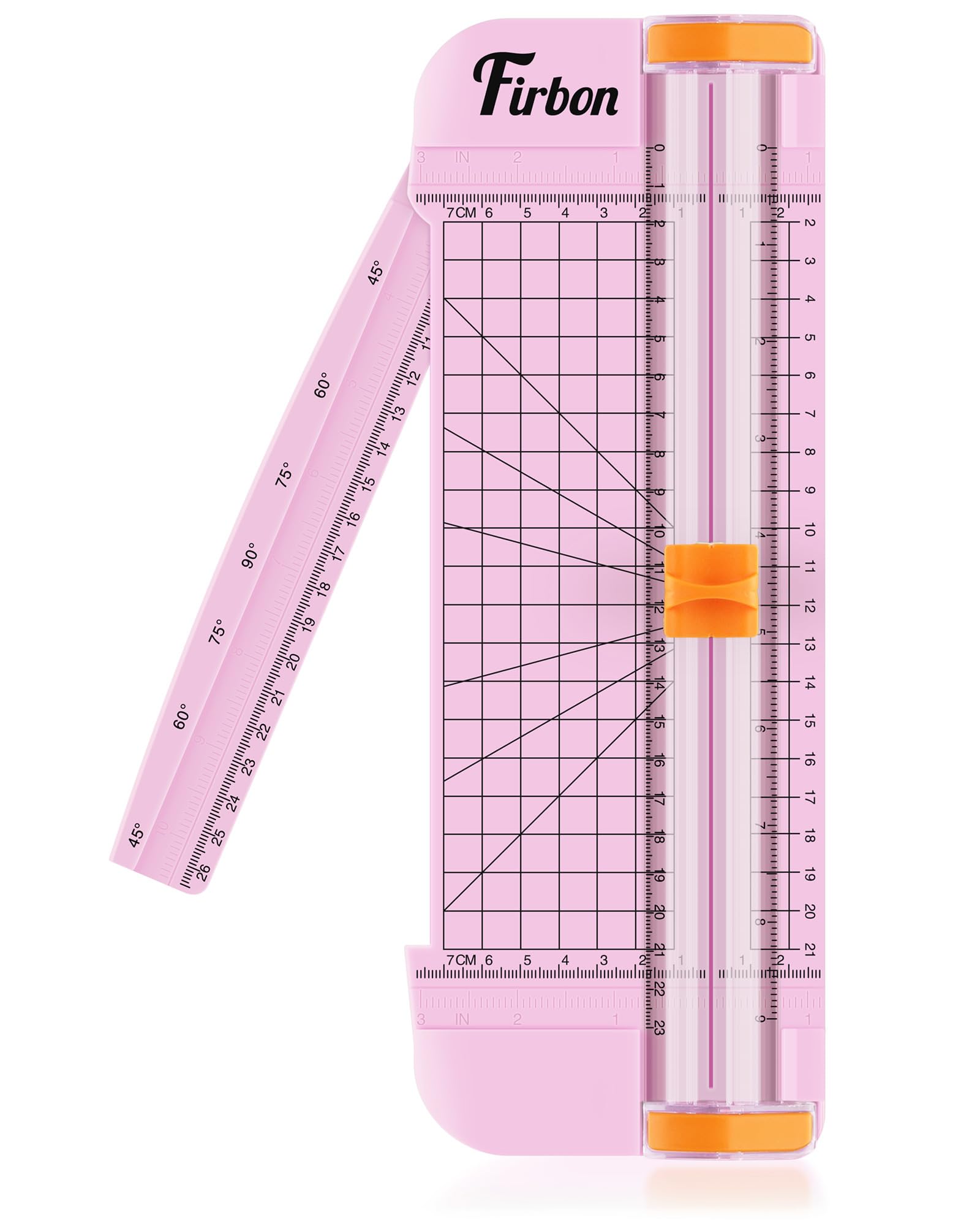 Firbon A5 Paper Cutter, Small Straight Paper Trimmer with Side Ruler | Pink comp