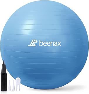 Beenax Exercise Gym Ball 55cm 65cm 75cm - Anti-Burst, Fitness & Pregnancy