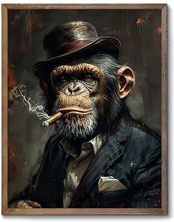 XOCUUI Abstract Monkey Wall Art Chimpanzee Graffiti Wall Painting Ready to Hang for Living Room Bedroom Home Bathroom Wall Decor (8x10 Inches,8x10 Inches)