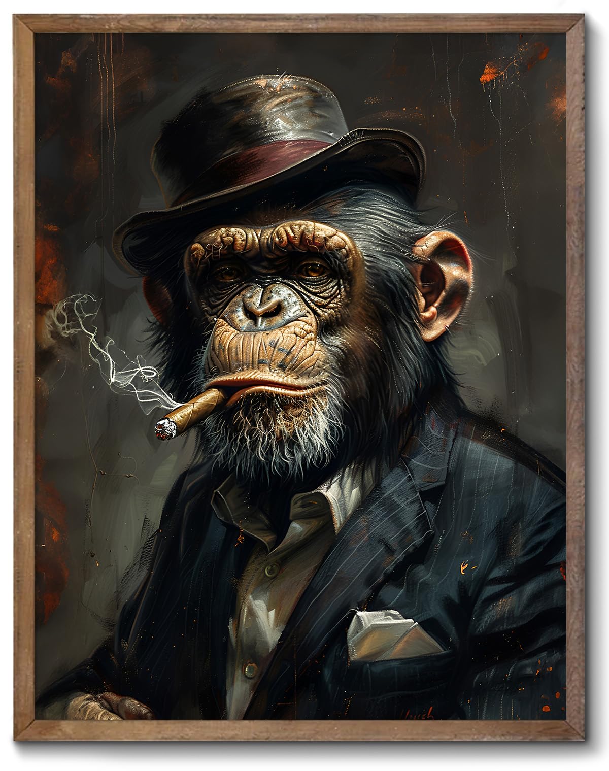 XOCUUI Abstract Monkey Wall Art Chimpanzee Graffiti Wall Painting Ready to Hang 
