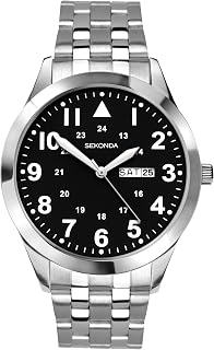 Sekonda Glide Mens Analogue Watch 40mm Silver Stainless Steel Bracelet