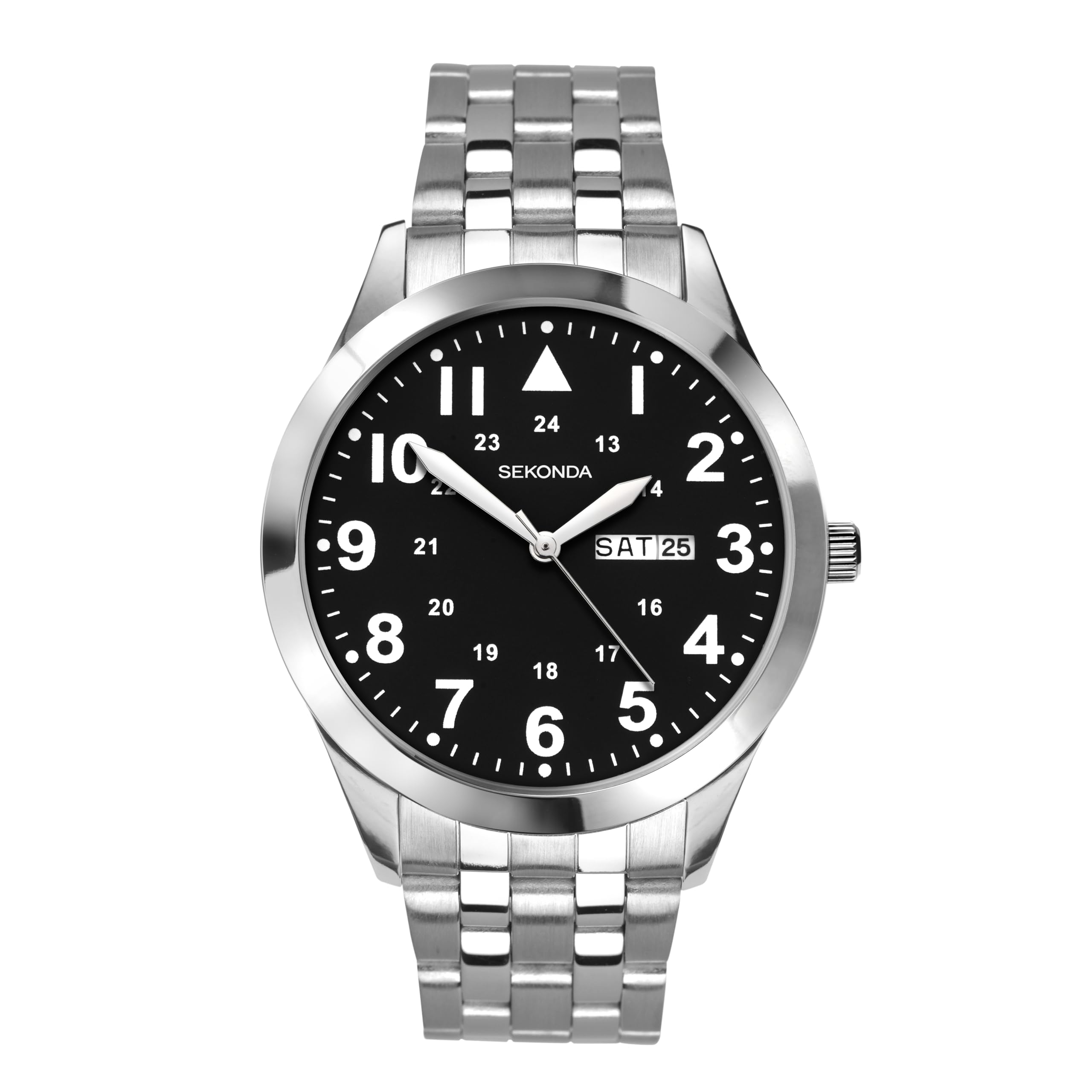 Sekonda Glide Mens Analogue Watch 40mm Silver Stainless Steel Bracelet