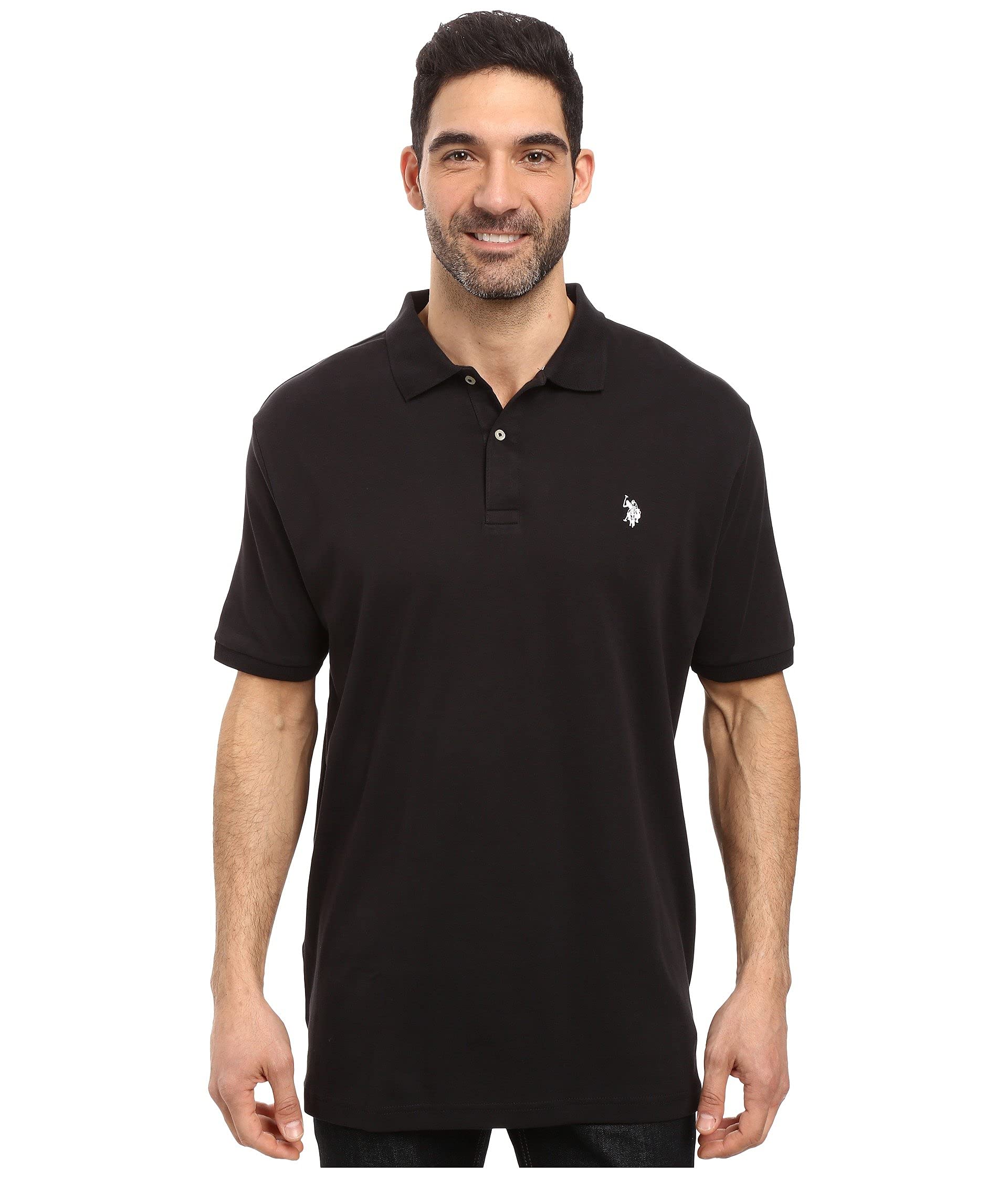 U.S. Polo Assn. Men's Solid Short Sleeve Interlock Polo Shirt, Golf Shirts for M