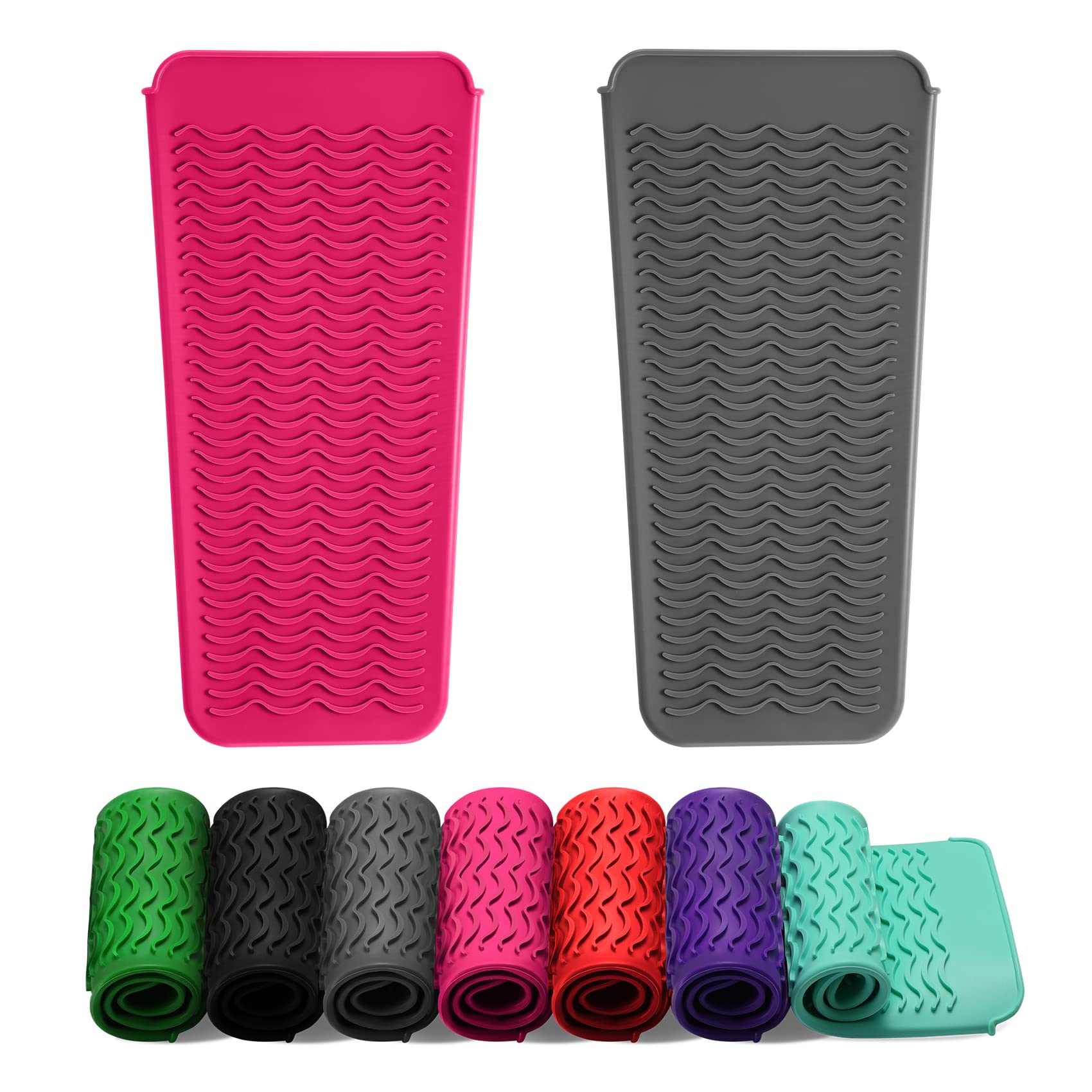 ZAXOP 2 Pack Silicone Heat Resistant Mat for Flat Iron Curling Iron Hair Straigh