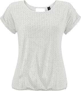 TrendiMax Women's T-Shirt, Short Sleeve Summer Shirt with All-Over Minimal Print, Casual Top, Blouse Tops