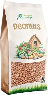 Hungry Wings Peanut Kernels Wild Bird Food Seed, 5L Refill Bag | Refill Bag