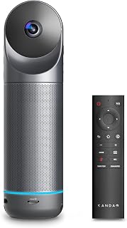 KanDao Meeting Pro 360 Degree Video Conference Camera All-in-One, 1080P HD Webcam with Microphone and Speaker, AI Speaker Focus & Local Recording, 5.5 m Range, Plug & Play for Zoom, MS Teams, Skype
