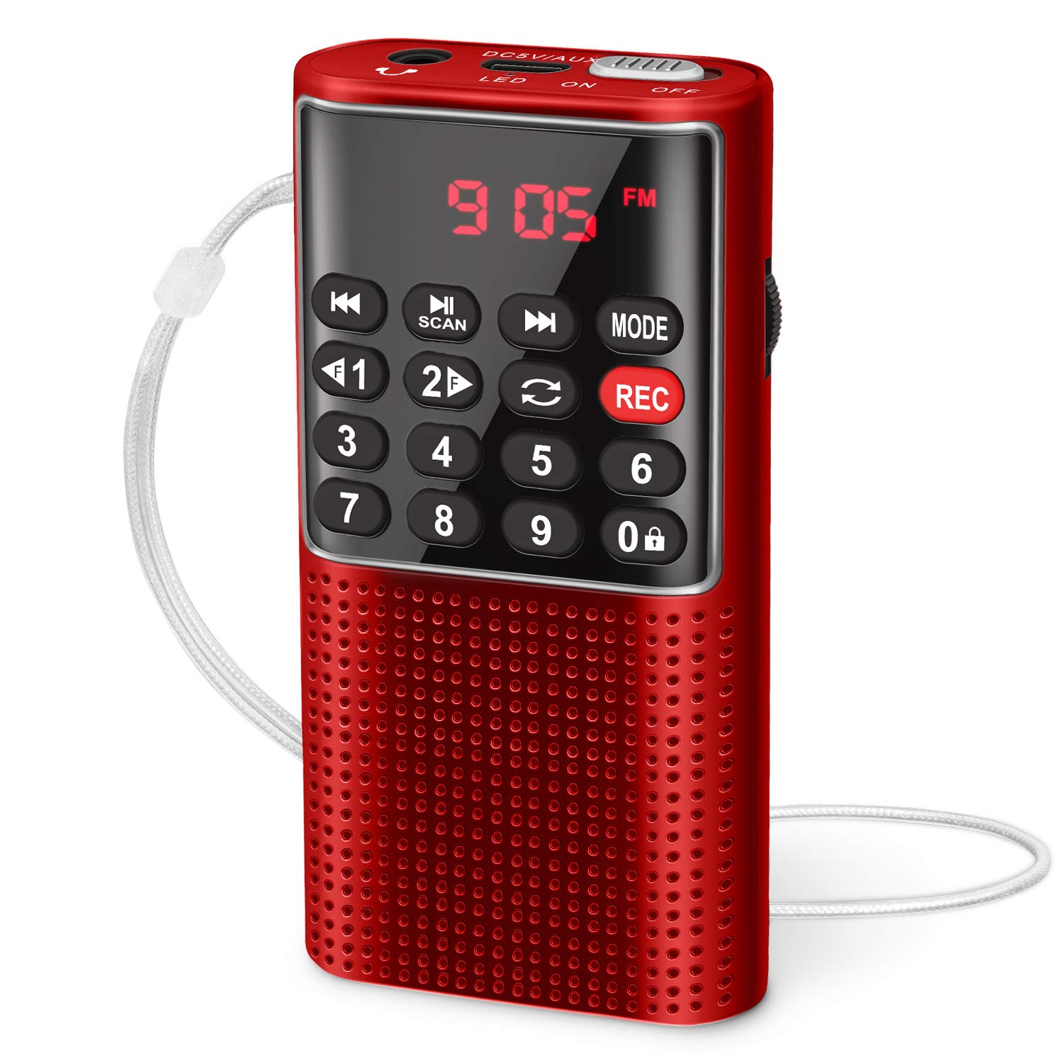 PRUNUS J-328 Mini Portable Pocket FM Radio MP3 Walkman Radio with Recorder, Lock
