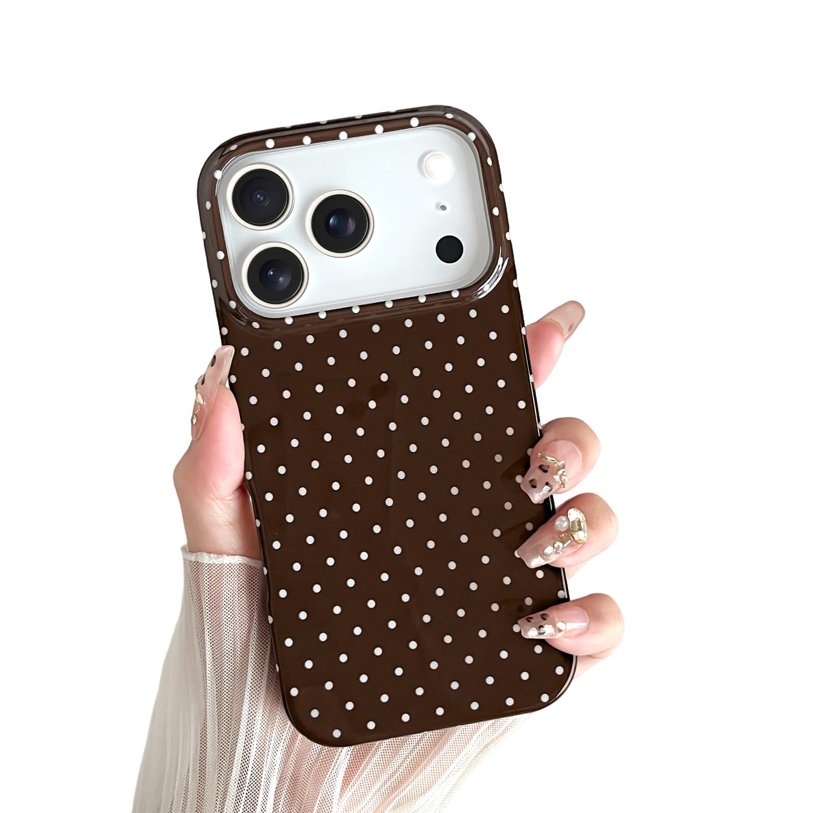 Yeddabox for iPhone 17 Pro Max Case Cute Polka Dot Phone Case Soft TPU Slim Shoc