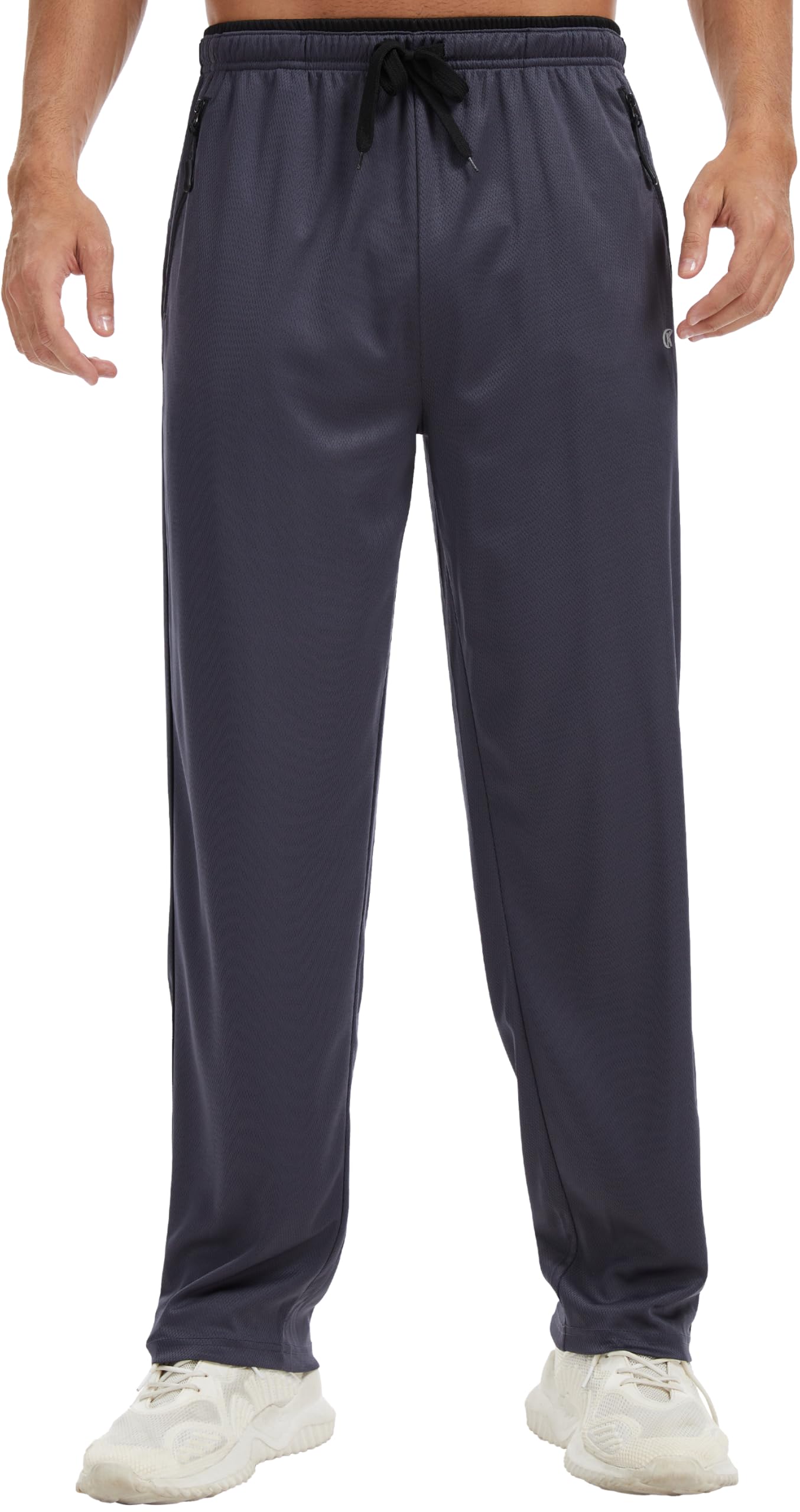 YuKaiChen Men's Jogging Bottoms Straight Leg Tracksuit Bottoms Open Hem Loose Fi