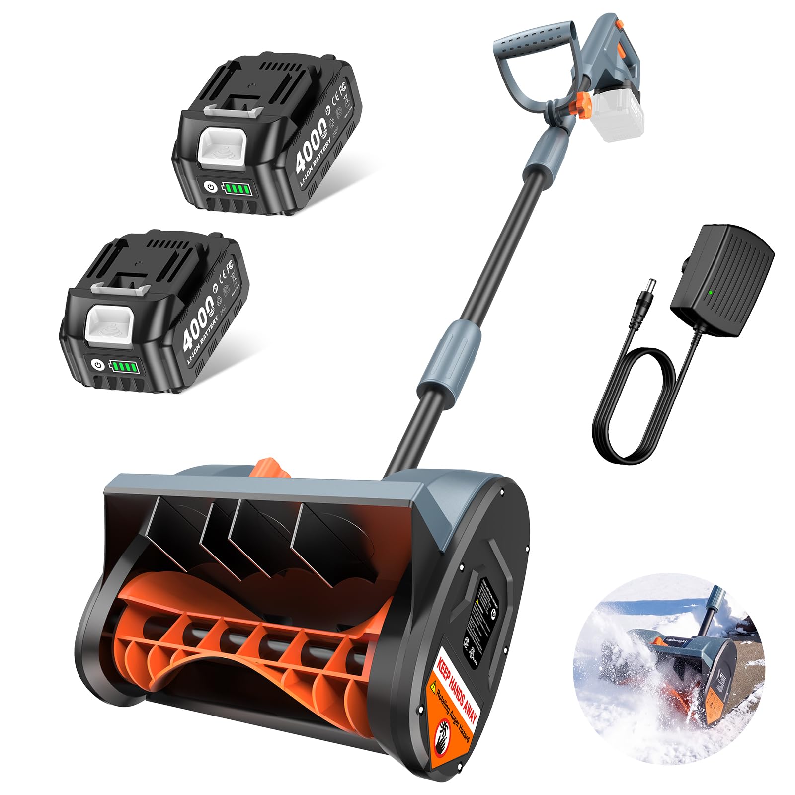 Cordless Snow Shovel, Electric Snow Blower with Total 8000mAh Battery | 280 lbs/