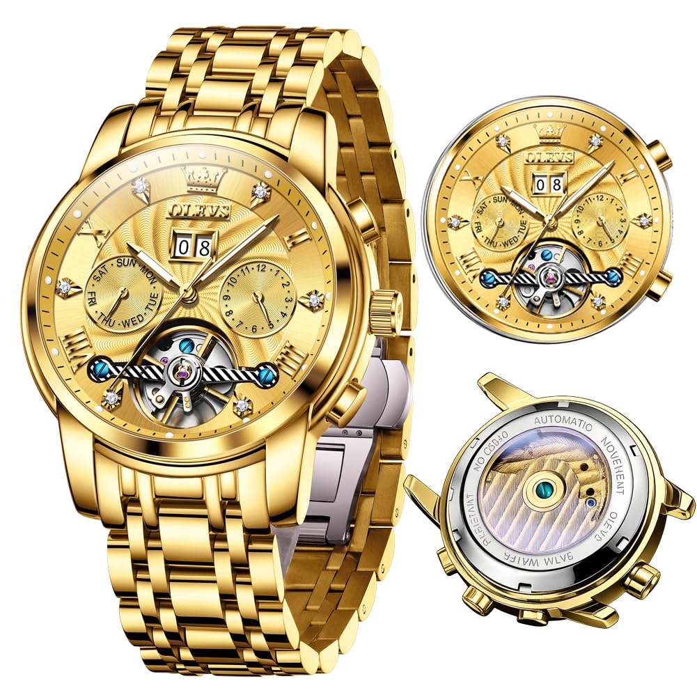 OLEVS Orologi da uomo meccanici automatici analogici orologi da uomo di lusso di