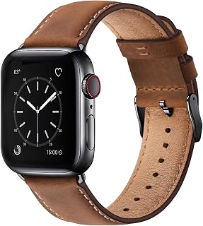 SUNFWR Leather Bands Compatible with Apple Watch Band for Men Women | 42mm 44mm 45mm 46mm 49mm, Top Grain Genuine Leather Replacement Strap, for iWatch Ultra, Series 12 11 10 9 8 7 6 5 4 SE 3 2 1