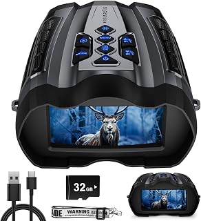 WISHBETY 4K Night Vision Goggles for Adult,5000mAh Night Vision Binoculars | 16X Digital Zoom,3.5" HD Screen and 1000FT Infrared Range,32GB TF Card for Photo and Video,Rechargeable,Ideal Gift for Men