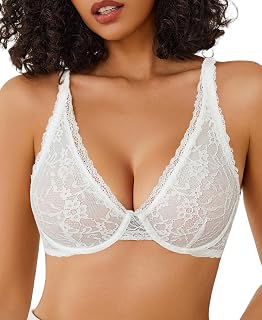 Avidlove Reggiseno da donna in pizzo sexy con ferretto sfoderato profondo per tutti i giorni reggiseni a copertura completa bralette