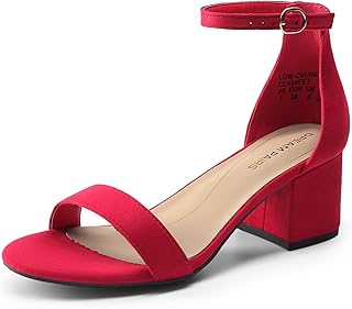 DREAM PAIRS Women's Comfort Low Block Heel Sandals