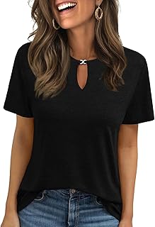 KILISU レディース サマートップス カットアウトファッション 半袖 キュート カジュアル Tシャツ トレンディ 2026