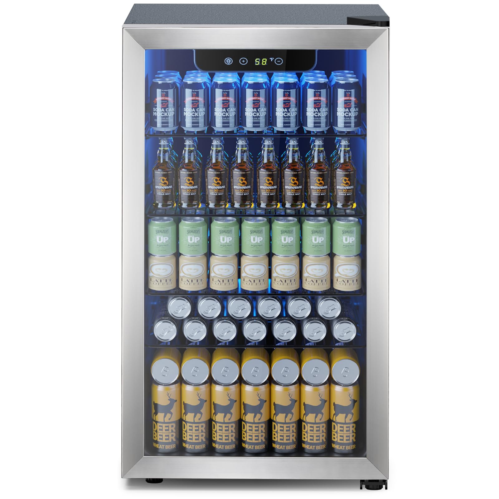 Electactic Mini Fridge 130 Can Beverage Refrigerator Cooler, 3.2 Cu.Ft Drink Fri