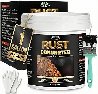 2-in-1 Rust Converter & Metal Primer - 1 Gallon Black Rust Paint Inhibitor for Metal, Ultra Car Rust Reformer & Encapsulator, Long-Lasting Anti Rust Conversion Coating, Heat Resistance