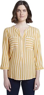 Tom Tailor Chemisier pour Femme 1016190 avec Rayures et Poches de Poitrine