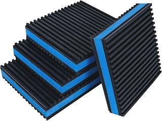 Pearwow Anti Vibration Pads 6" X 6" X 7/8" Heavy Duty Blue EVA Vibration Isolation Rubber Pads for Compressors Air Conditioner Washers HVAC Treadmills,4 Pack