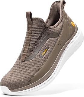 FitVille Men's Walking Shoes Extra Wide Slip-on Sneakers Fashion Breathable Sports Shoe without Laces