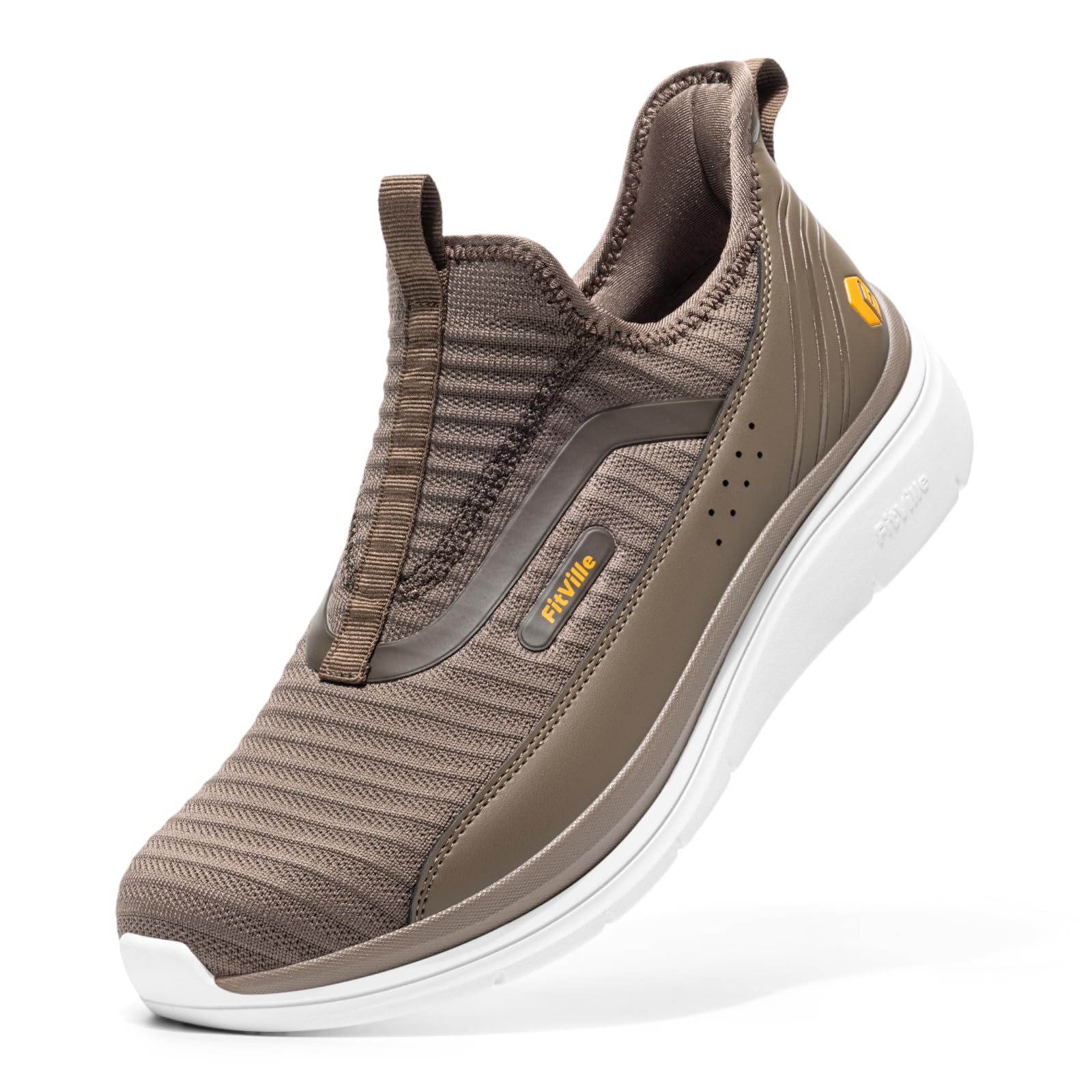FitVille Men's Walking Shoes Extra Wide Slip-on Sneakers Fashion Breathable Spor