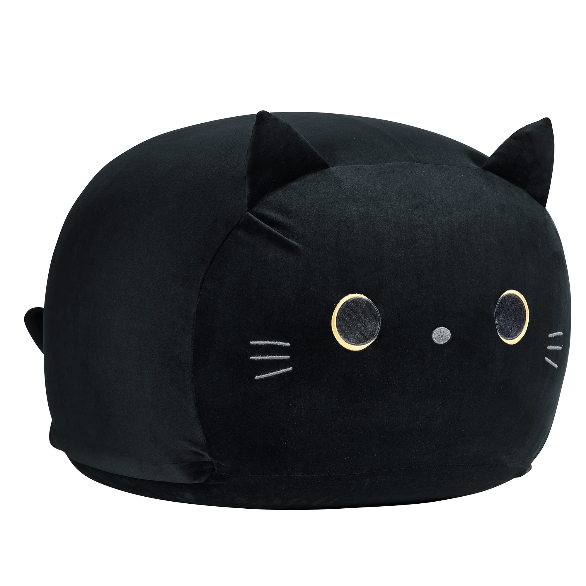 Stuffed Animal Storage Bean Bag Chair Cover for Kids Black Cat Beanbag Chair for