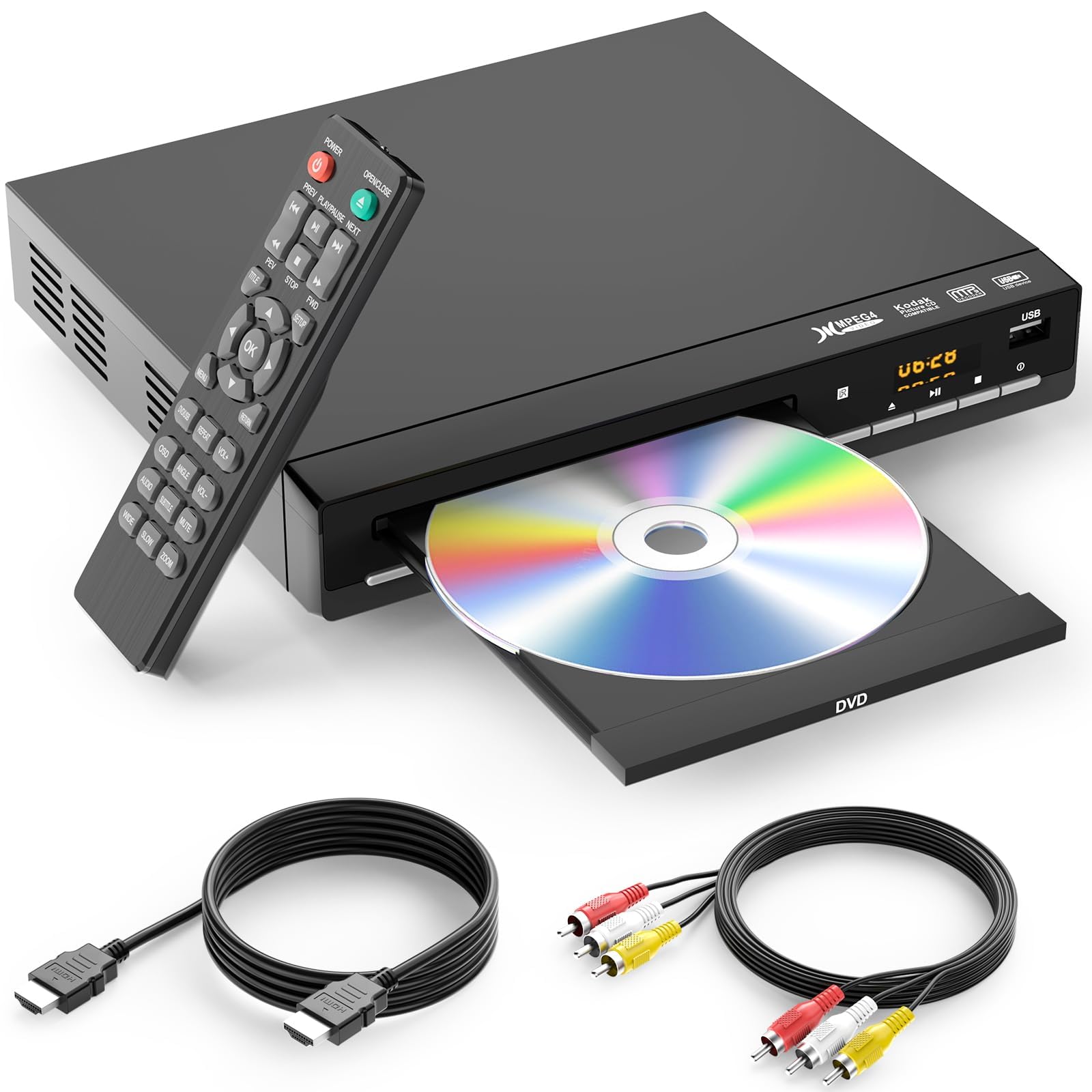 DVD Players for TV with HDMI, Play All Regions and Formats, Home CD Player, Supp