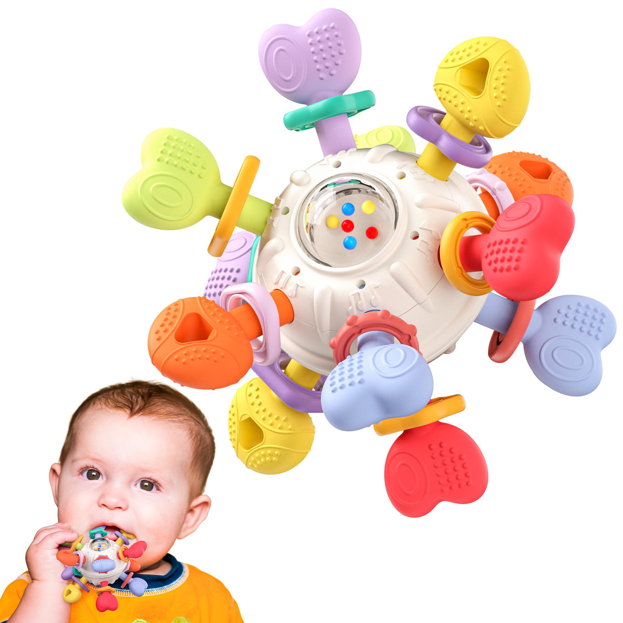 Baby Teething & Rattle Toy – Safe, Multi-Functional BPA-Free Silicone Toy for Ba