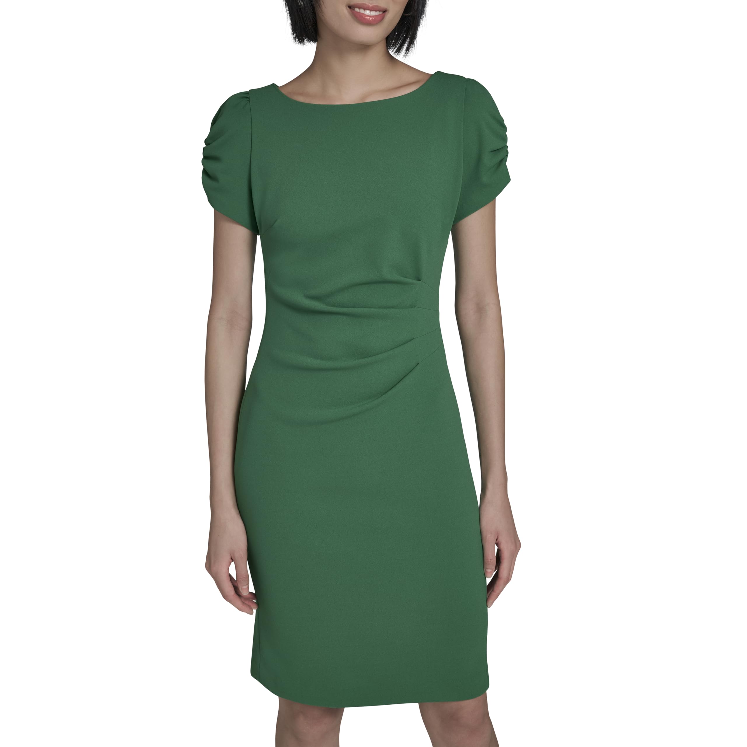 Karl Lagerfeld Paris Womens Puff Sleeve Mini Everyday Sheath DressCasual Dress