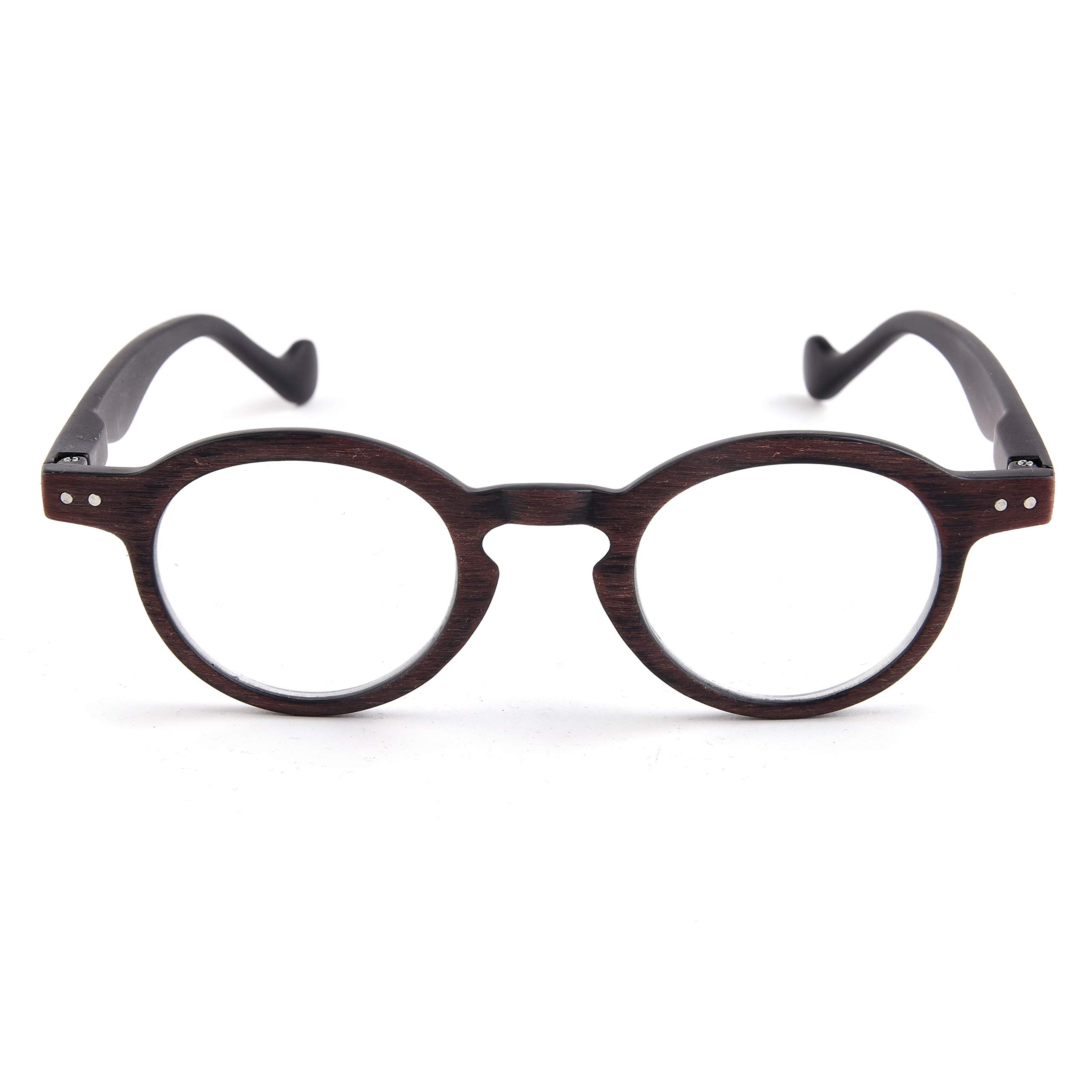 Contacta, Woody Reading Glasses for Men and Women, Trendy Wood Texture Glasses, 