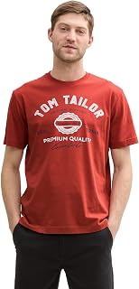 TOM TAILOR Men's Cotton Logo Print T-Shirt t-Shirt with Logo Print Made of Cotton (Pack of 1)