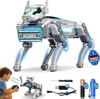 2026 New Upgrade Smart Robot Dog for Kids, Interactive STEM Pet Toy with Voice Control, Remote Control Programming & 30+ Action Moves, Durable Design Great Gift for Ages 6+