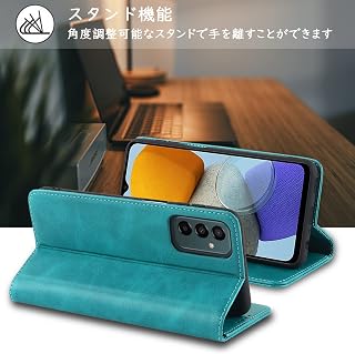 [Hamany] galaxy m23 5g case Samsung Galaxy M23 5G / F-23 case wallet-type storage galaxy m23 case shock-resistant durable wear-resistant magnetic leather cover - fashion sky blue